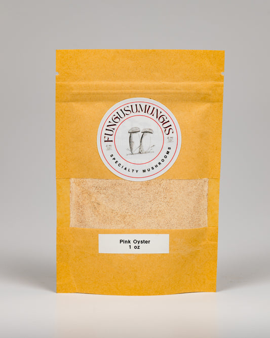 pink oyster mushroom powder fine texture